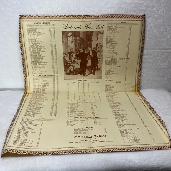 Antique Antoine's Wine List Restaurant New Orleans Louisiana Vintage Menu - Picture 8 of 14